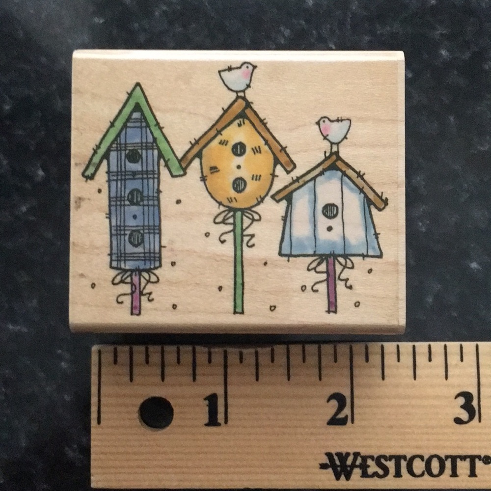 Bird House Rubber Stamp EUC
